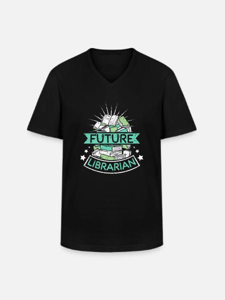 Futur librarian - Men's V-Neck T-Shirt - black