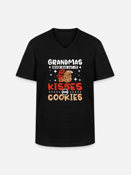 Grands-mère embrasse et biscuits - T-shirt col V Homme - noir