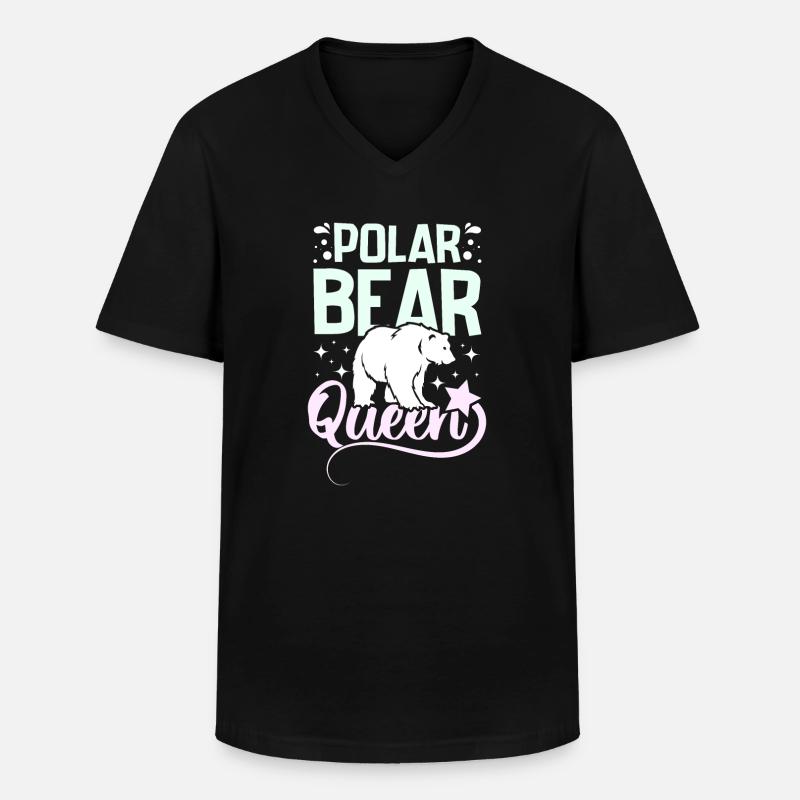 Polar bear queen - Männer-T-Shirt mit V-Ausschnitt - Schwarz