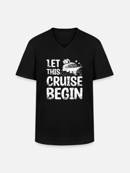 Familiepar lod dette krydstogt begynde - Klassisk herre T-shirt med V-udskæring - sort