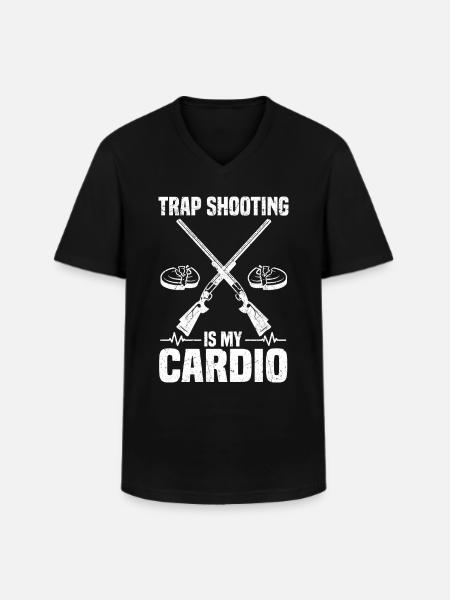 Trapschießen - Männer-T-Shirt mit V-Ausschnitt - Schwarz