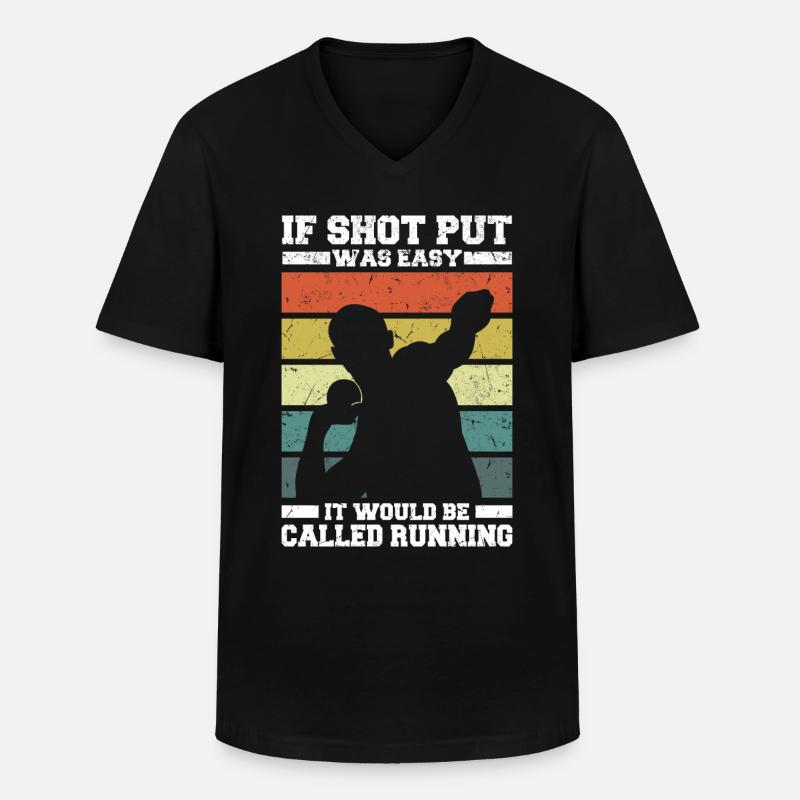Kugelstoßen - Männer-T-Shirt mit V-Ausschnitt - Schwarz