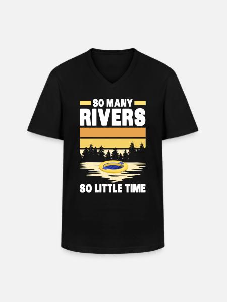 River Tubing - Männer-T-Shirt mit V-Ausschnitt - Schwarz