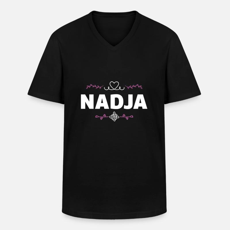 Nadja - Männer-T-Shirt mit V-Ausschnitt - Schwarz