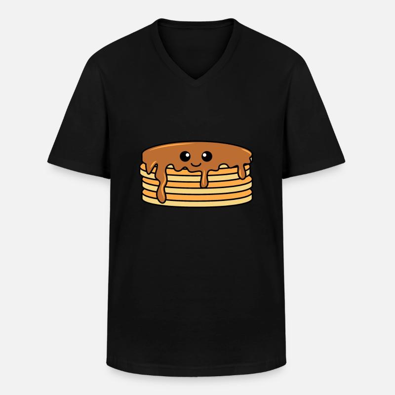 Pancake Comic - Männer-T-Shirt mit V-Ausschnitt - Schwarz