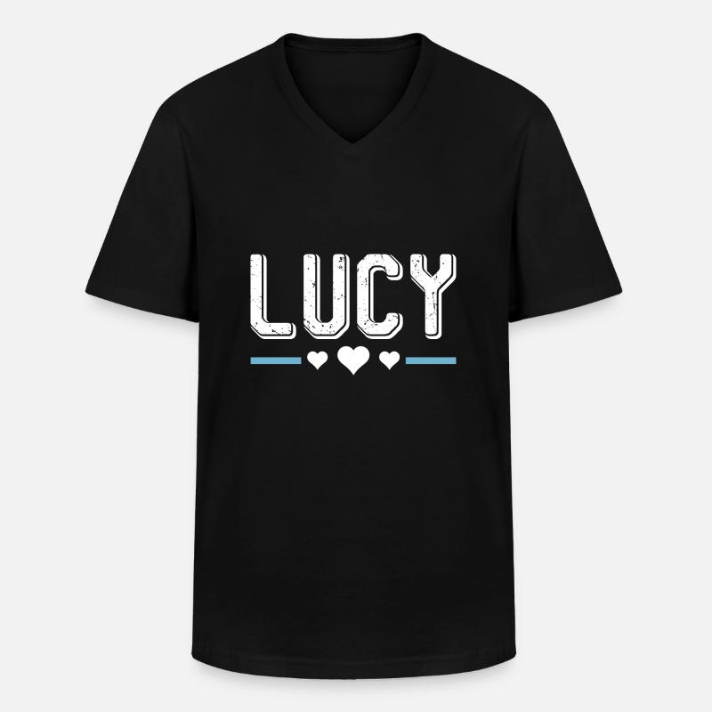 Lucy - Männer-T-Shirt mit V-Ausschnitt - Schwarz