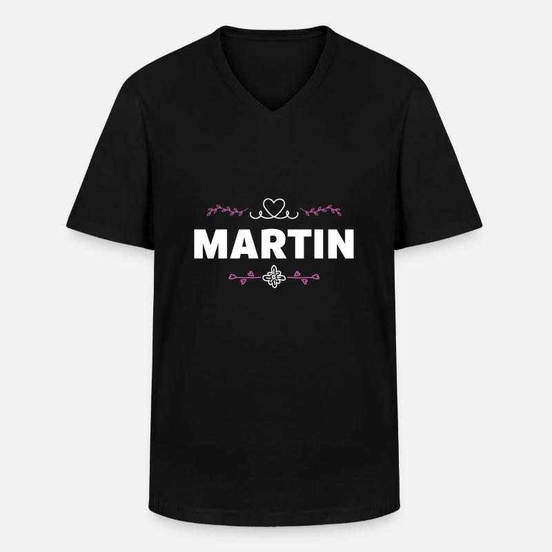 Martin - Männer-T-Shirt mit V-Ausschnitt - Schwarz