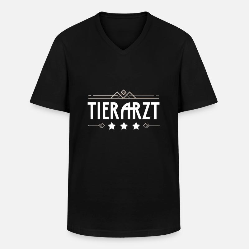 Tierarzt Beruf - Männer-T-Shirt mit V-Ausschnitt - Schwarz