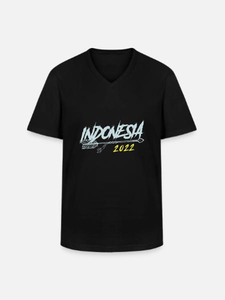 Indonesia 2022 - Männer-T-Shirt mit V-Ausschnitt - Schwarz