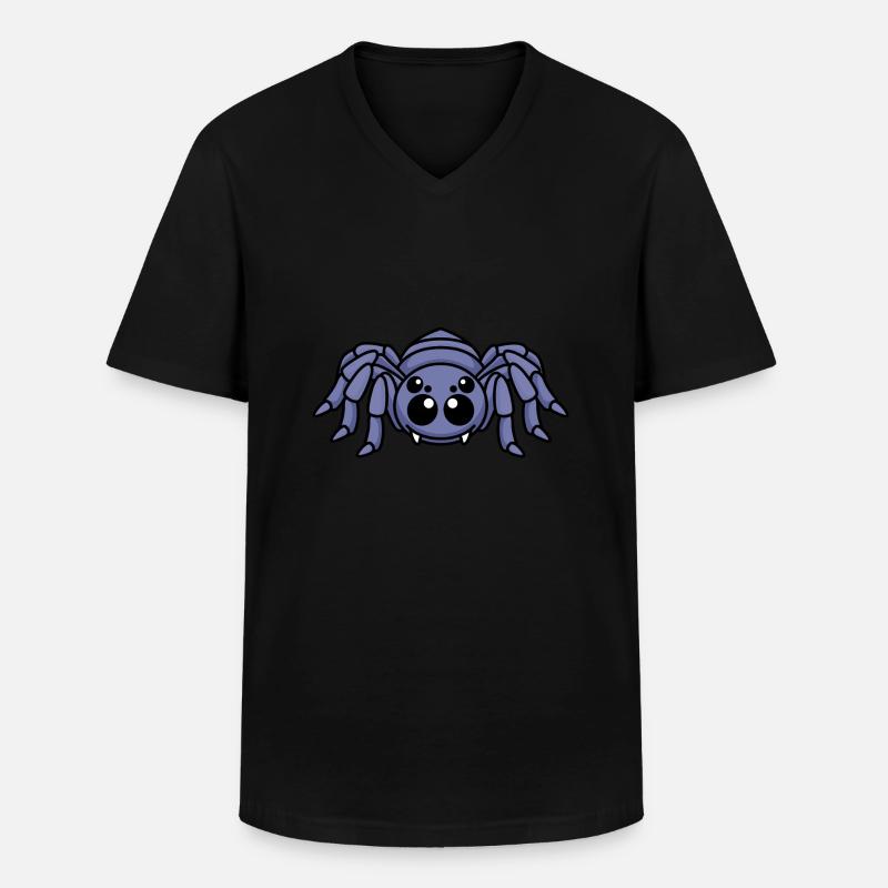 Tarantula Comic Tier - Männer-T-Shirt mit V-Ausschnitt - Schwarz
