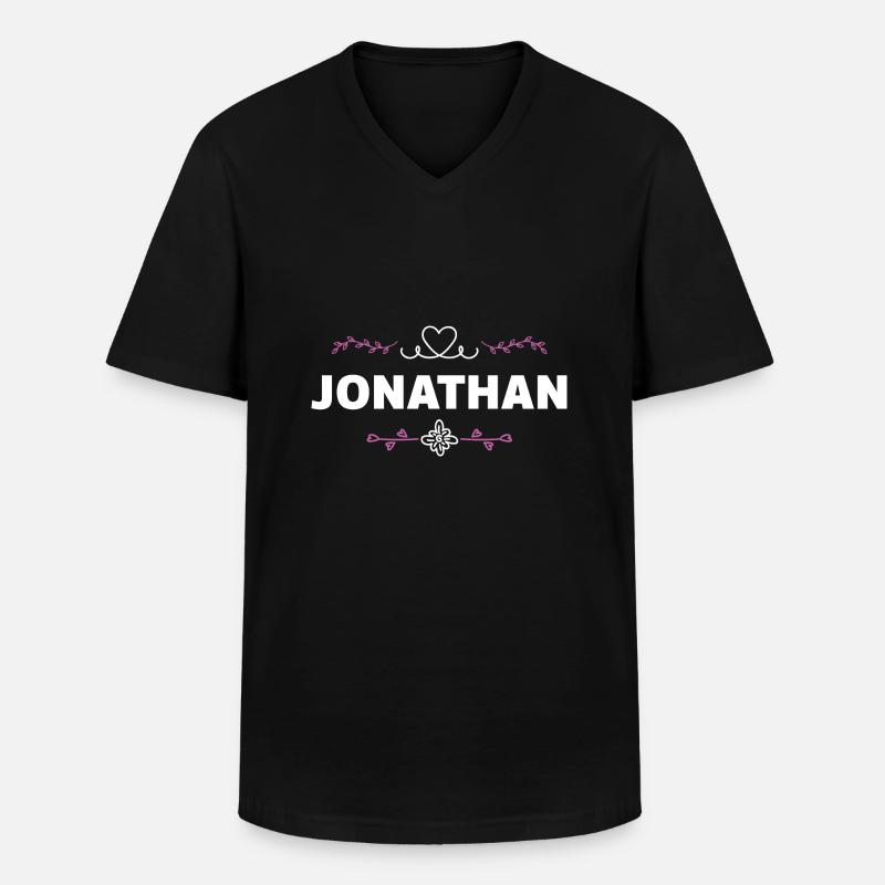 Jonathan - Männer-T-Shirt mit V-Ausschnitt - Schwarz