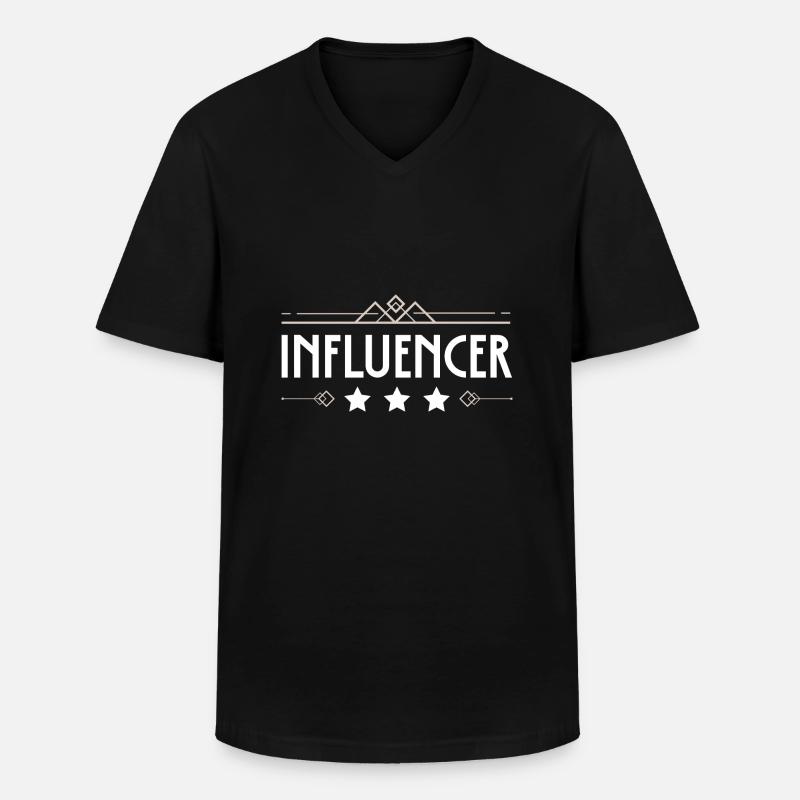 Influencer Beruf - Männer-T-Shirt mit V-Ausschnitt - Schwarz
