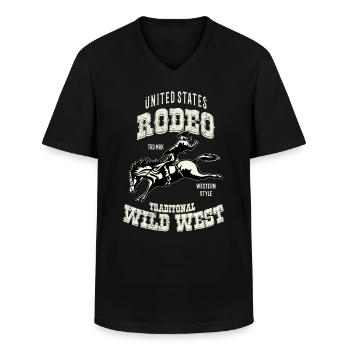 Wild West Rodeo - T-shirt col V Homme - noir - Devant - AI Model Male 178 dark (178cm)