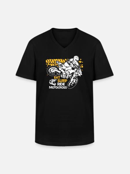 Eat Sleep Ride Motocross - Men's V-Neck T-Shirt - black