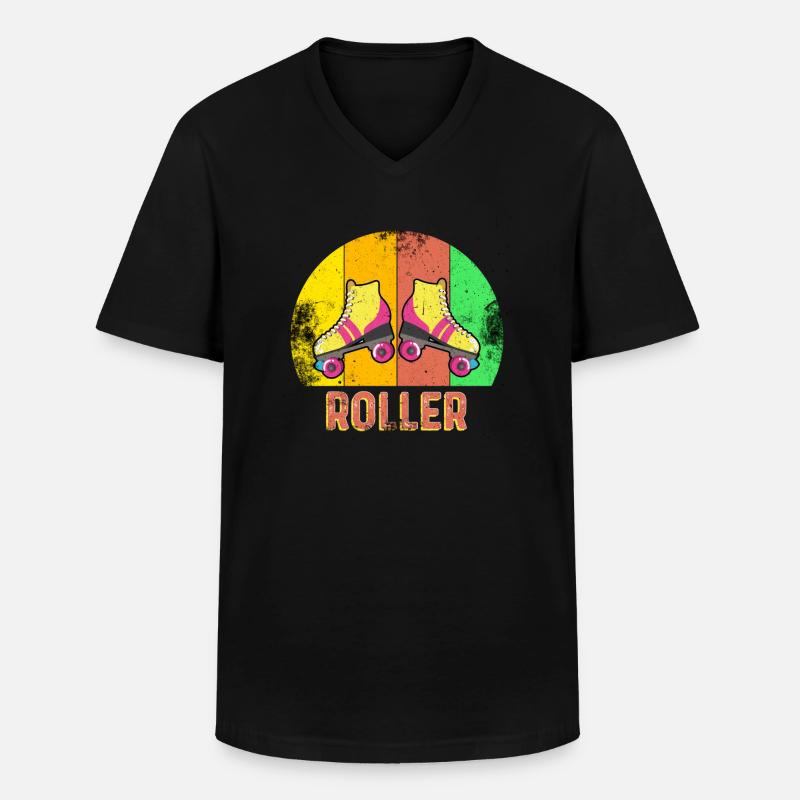 Rollerblades Rollerblades - Männer-T-Shirt mit V-Ausschnitt - Schwarz