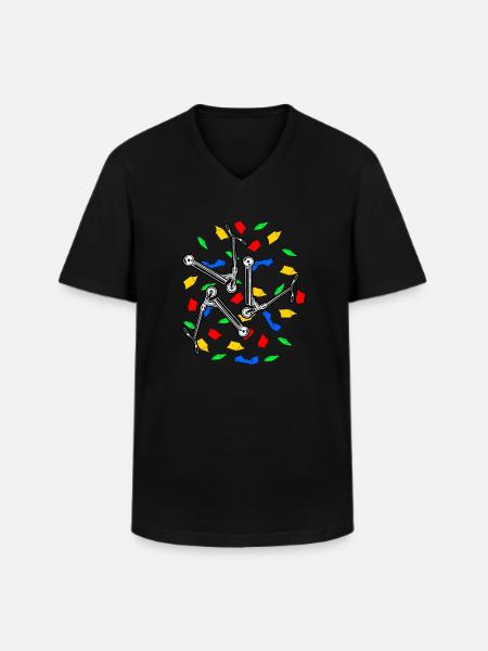 Stunt Scooter Trick Roller Tretroller Skatepark - Men's V-Neck T-Shirt - black