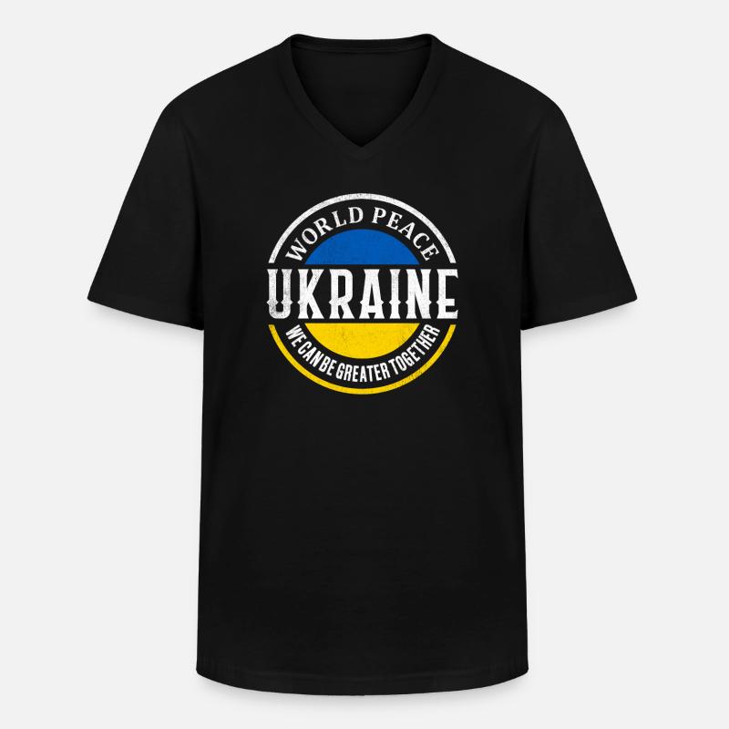 Ukraine Frieden - Männer-T-Shirt mit V-Ausschnitt - Schwarz