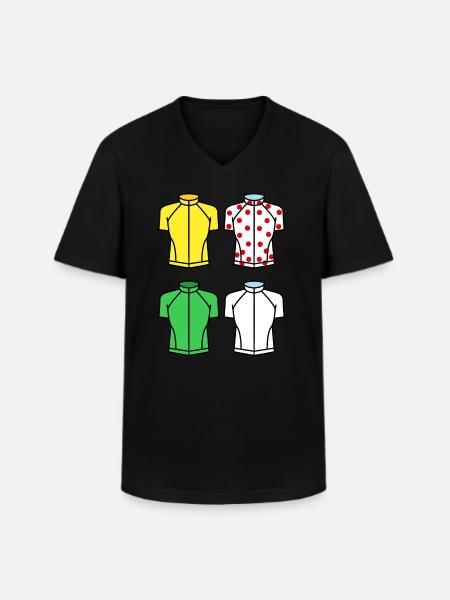 trøje tour race cykel cykel Frankrig - Klassisk herre T-shirt med V-udskæring - sort