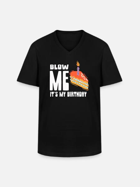 Soufflez-moi c’est mon anniversaire - T-shirt col V Homme - noir