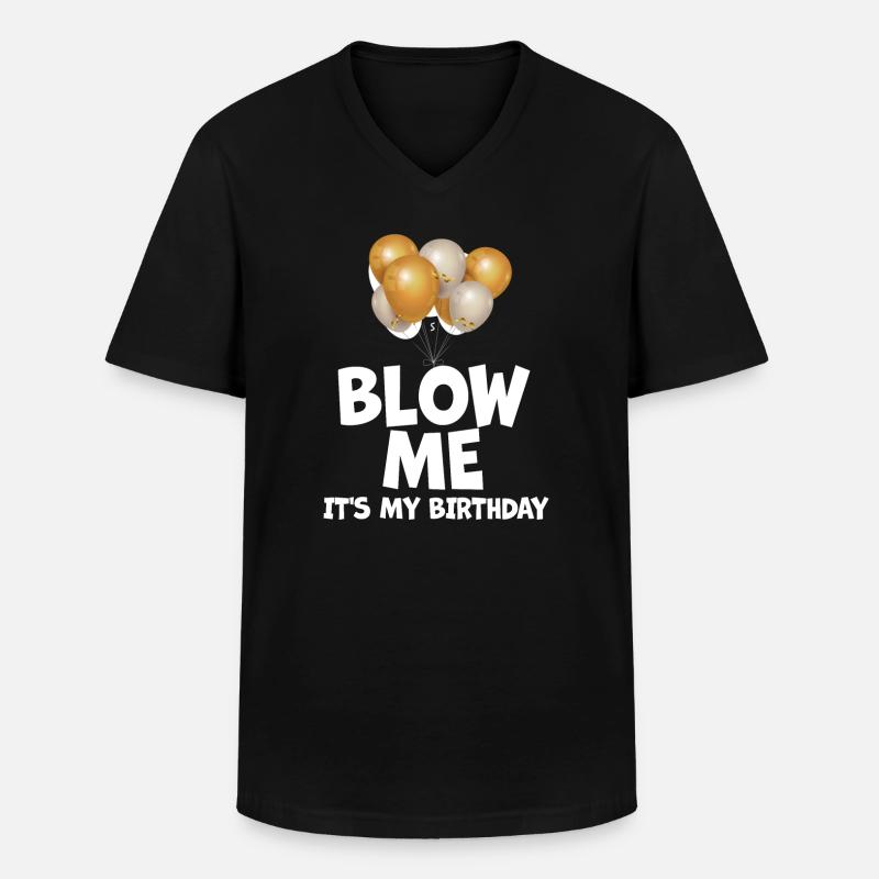 Soufflez-moi c’est mon anniversaire - T-shirt col V Homme - noir