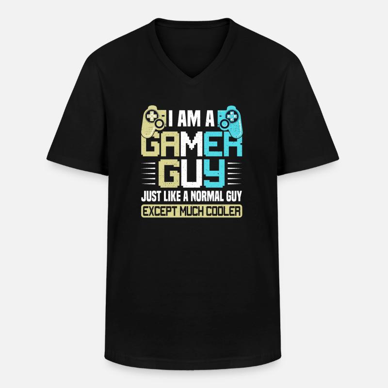Gamer Boy - Männer-T-Shirt mit V-Ausschnitt - Schwarz