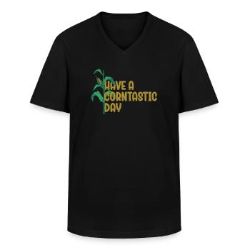 Passez une journée cornastique - T-shirt col V Homme - noir - Devant - AI Model Male 178 dark (178cm)