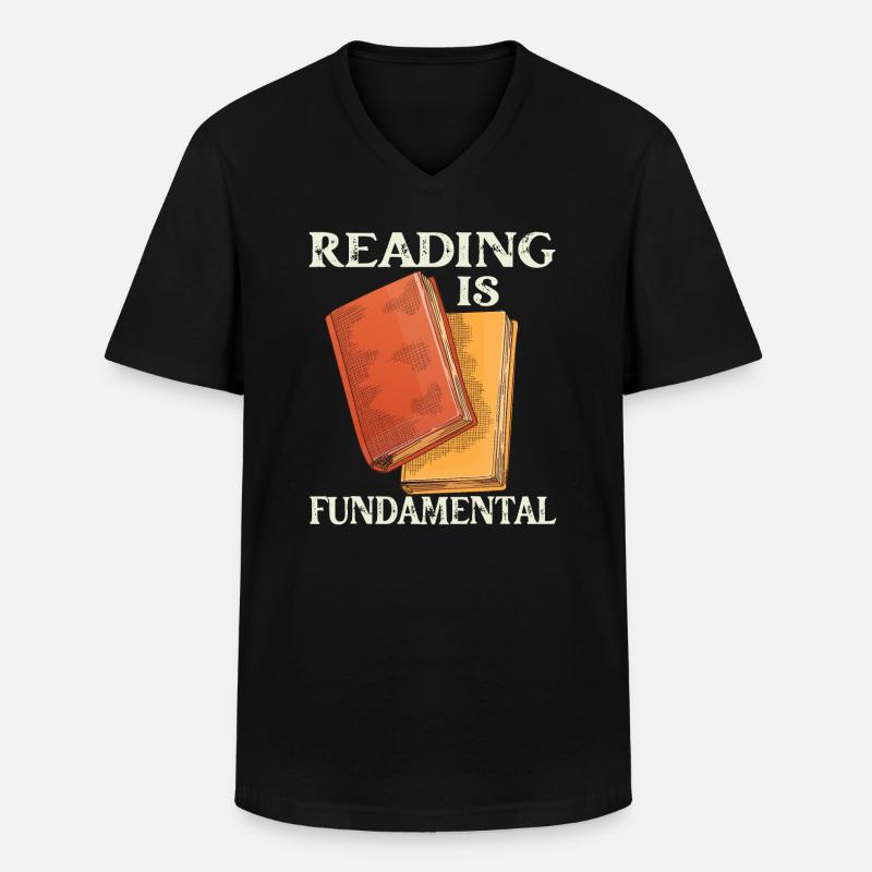 Reading Is Fundamental - Männer-T-Shirt mit V-Ausschnitt - Schwarz