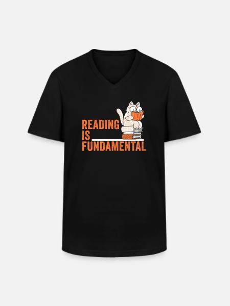 Reading Is Fundamental - Men's V-Neck T-Shirt - black