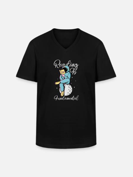 Reading Is Fundamental - Men's V-Neck T-Shirt - black
