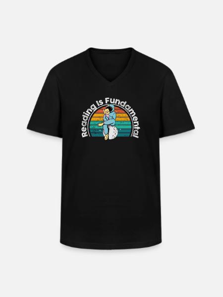 Reading Is Fundamental - Men's V-Neck T-Shirt - black