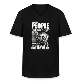 Some People Just Need A Hug Cage Fighter - Männer-T-Shirt mit V-Ausschnitt - Schwarz - Vorne - AI Model Male 178 dark (178cm)