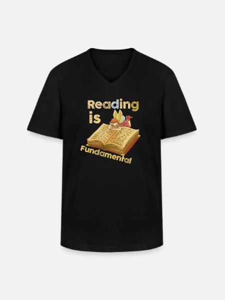 Reading Is Fundamental - Men's V-Neck T-Shirt - black