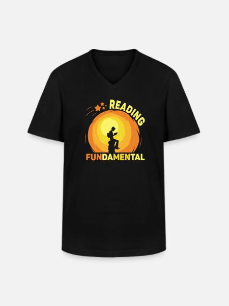Reading Is Fundamental - Men's V-Neck T-Shirt - black