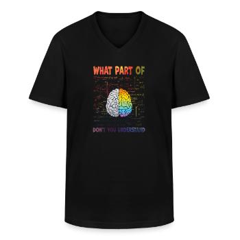 Welchen Teil von verstehst du nicht? - Männer-T-Shirt mit V-Ausschnitt - Schwarz - Vorne - AI Model Male 178 dark (178cm)