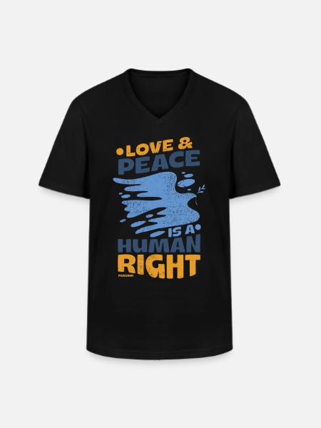 Human Rights Peace - Men's V-Neck T-Shirt - black