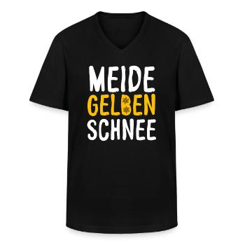 Avoid Yellow Snow Fun Winter Sports Snow - Men's V-Neck T-Shirt - black - Front - AI Model Male 178 dark (178cm)