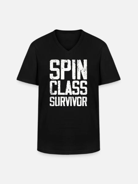 Spin Class Survivor - Men's V-Neck T-Shirt - black