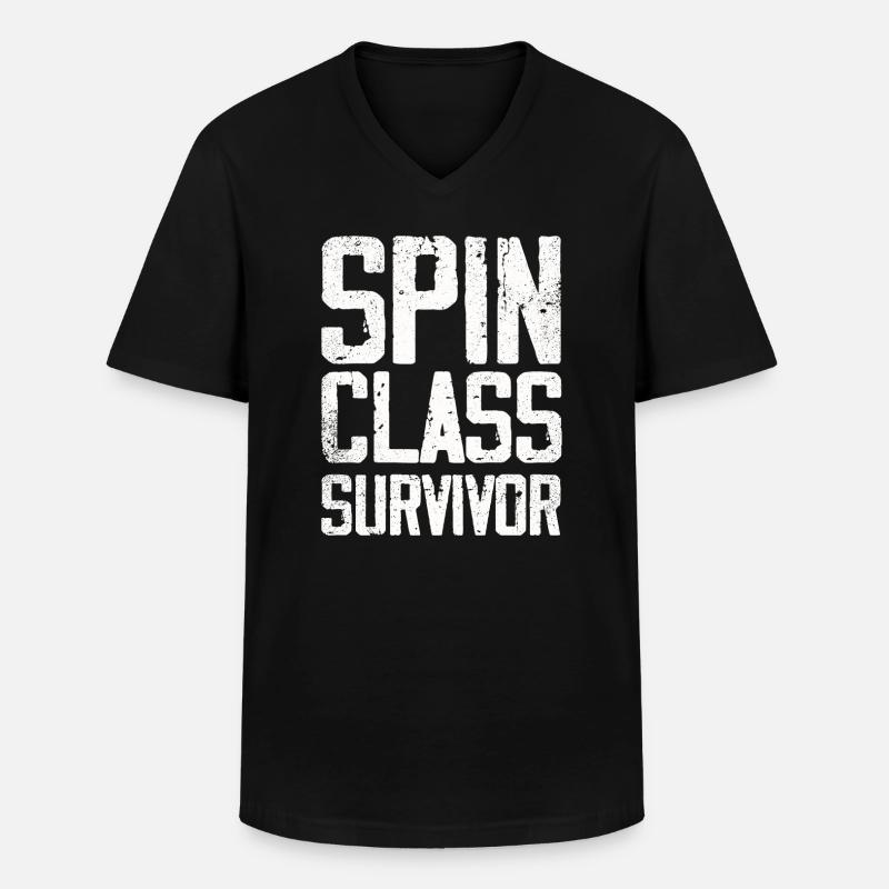 Spin Class Survivor - Men's V-Neck T-Shirt - black
