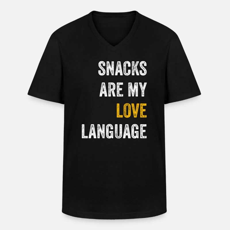 Snacks sind meine Liebessprache - Männer-T-Shirt mit V-Ausschnitt - Schwarz