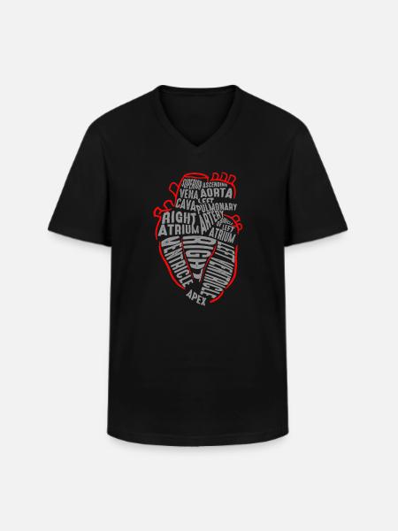 Teile des Herzens - Männer-T-Shirt mit V-Ausschnitt - Schwarz