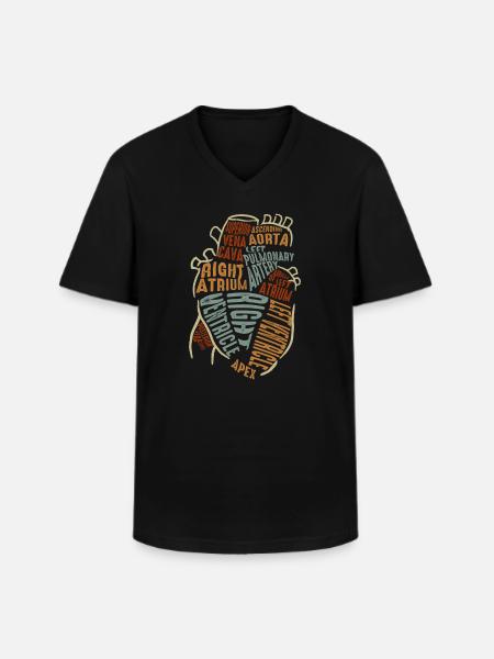 Teile des Herzens - Männer-T-Shirt mit V-Ausschnitt - Schwarz