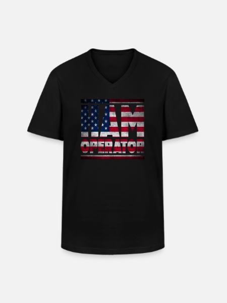 Ham Operator US Flag - Men's V-Neck T-Shirt - black