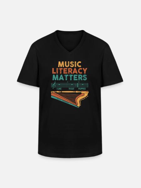 Music Literacy Matters - Men's V-Neck T-Shirt - black