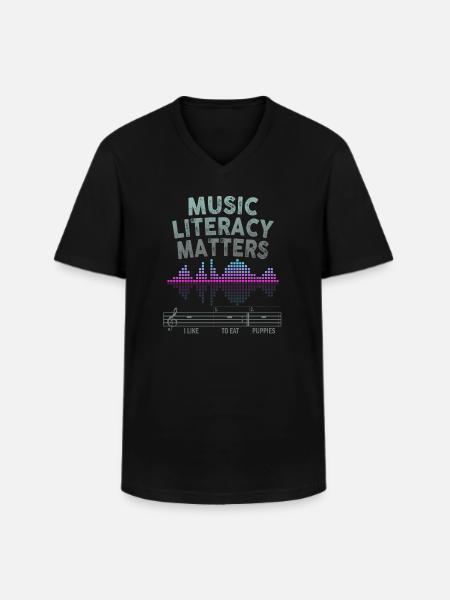 Music Literacy Matters - Men's V-Neck T-Shirt - black