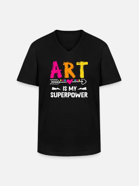 Art Is My Superpower - Men's V-Neck T-Shirt - black