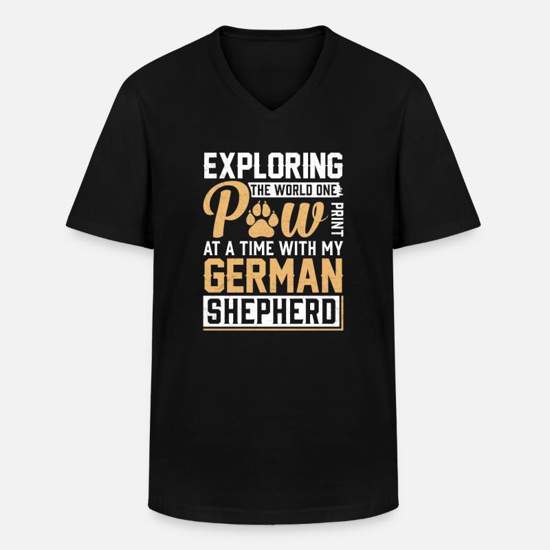 Schäferhund - Männer-T-Shirt mit V-Ausschnitt - Schwarz