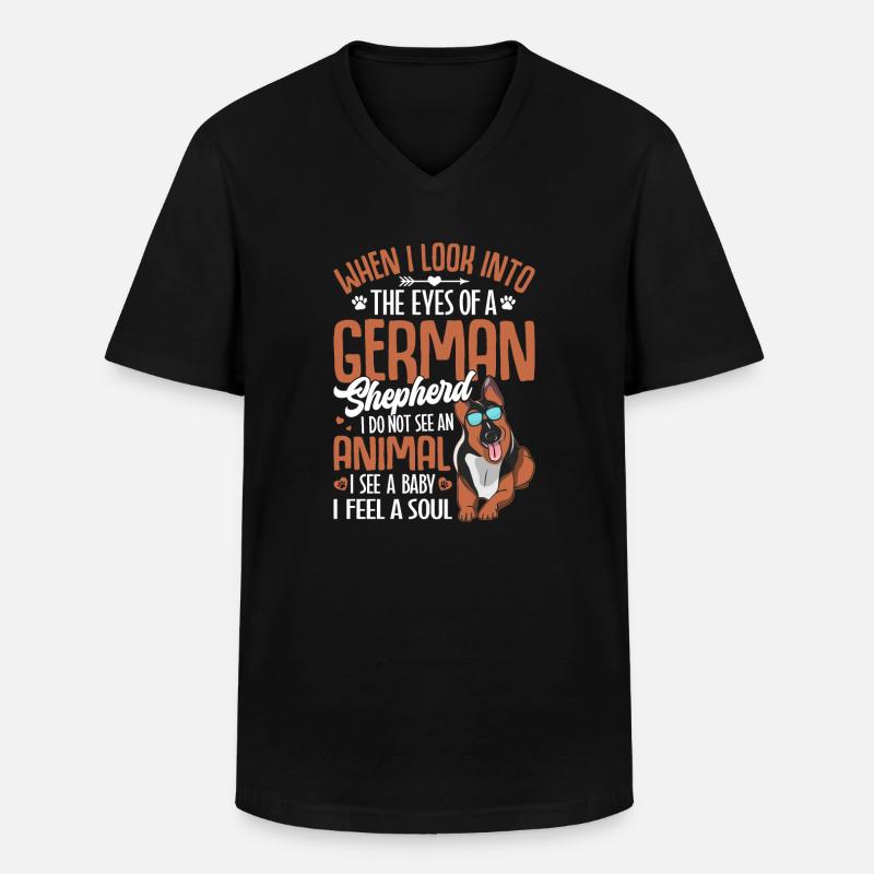 Schäferhund - Männer-T-Shirt mit V-Ausschnitt - Schwarz