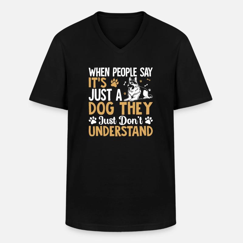 Schäferhund - Männer-T-Shirt mit V-Ausschnitt - Schwarz