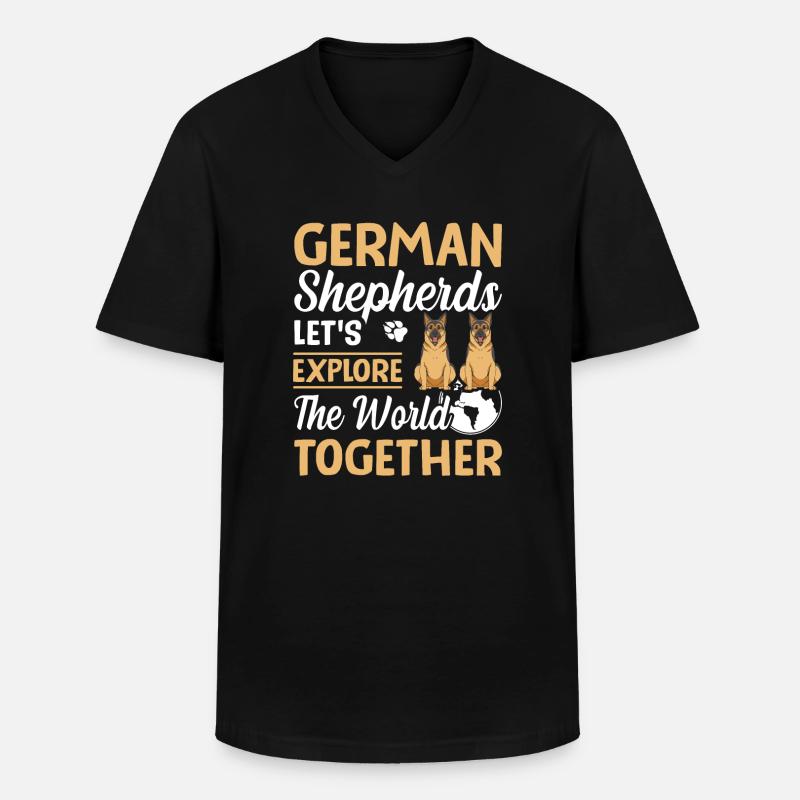 Deutscher Schäferhund - Männer-T-Shirt mit V-Ausschnitt - Schwarz