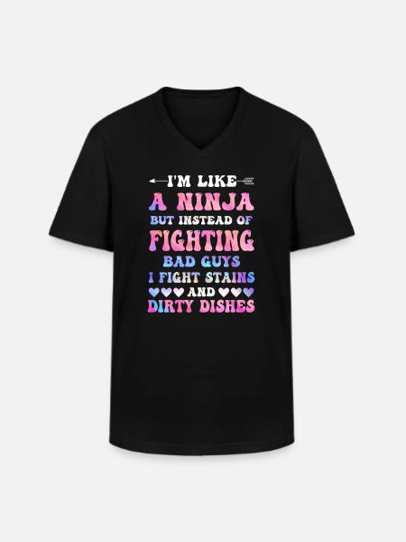 Like A Ninja Housewife - Men's V-Neck T-Shirt - black